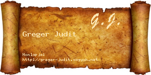 Greger Judit névjegykártya